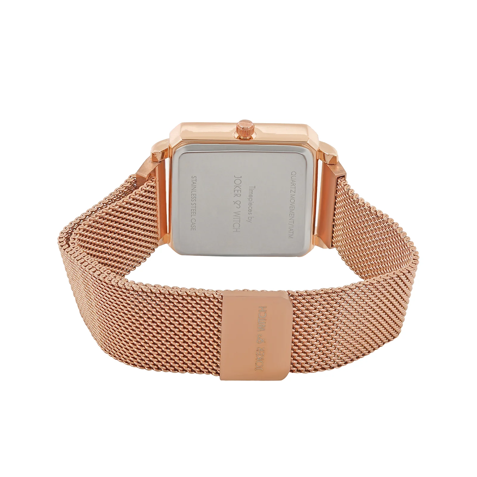 Octa Black Small Square Rhinestone Dial Rose Gold Magnetic Strap Women's Watch - Image 6