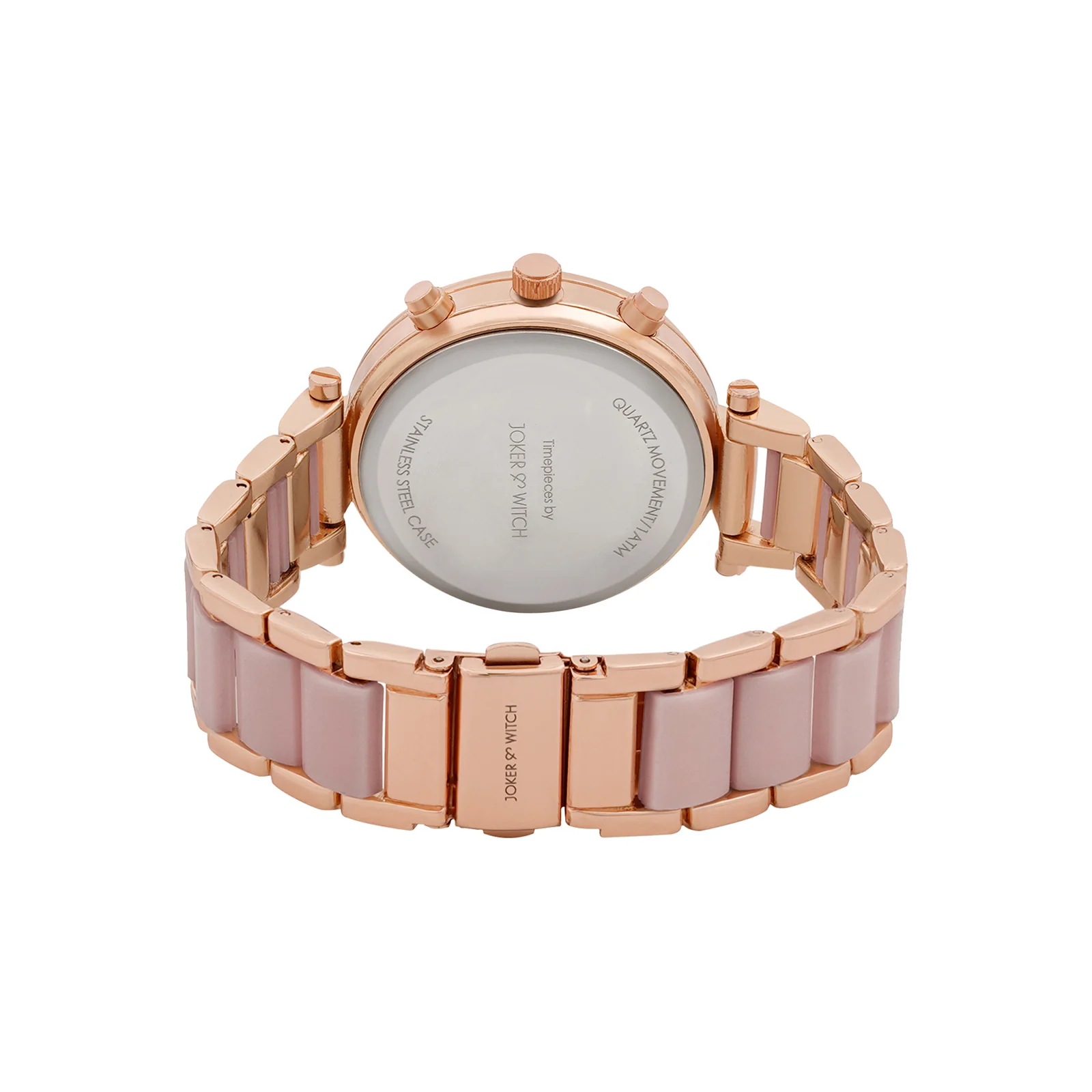 Suzanne White Large Rhinestone Dial Lavendar Ceramic Linked Chain Strap Women's Watch - Image 6