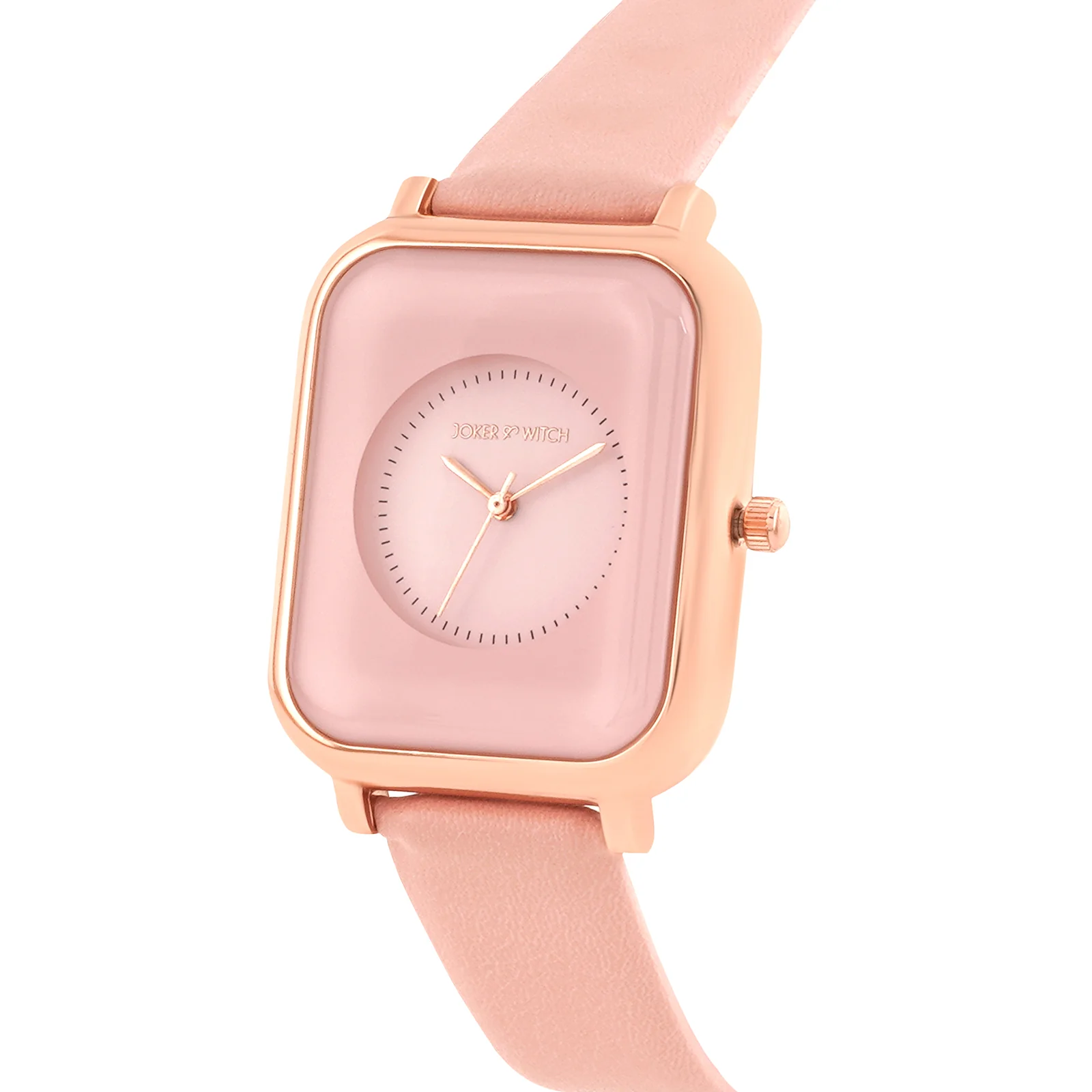 Utopia Pink Medium Rectangle Dial PU Strap Unisex Watch - Image 4